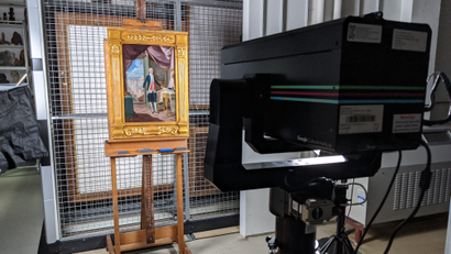 Google's Art Camera scanning a painting at Instituto de Cultura Puertorriqueña