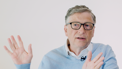 Bill Gates speaking up close.