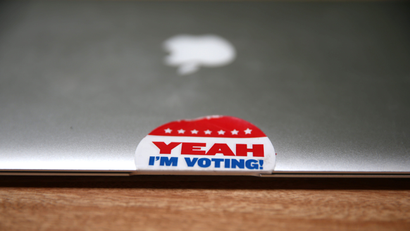 A voter sticker