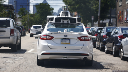 Uber tests a self-driving Ford Fusion in Pittsburgh.