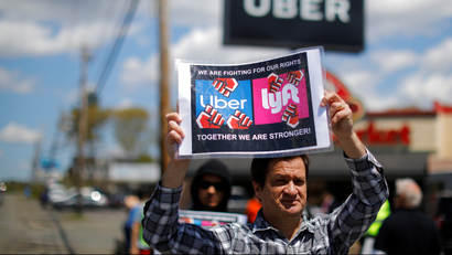 Drivers protested Uber ahead of its May 10 IPO.