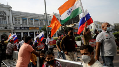 March in support of Russia, in New Delhi