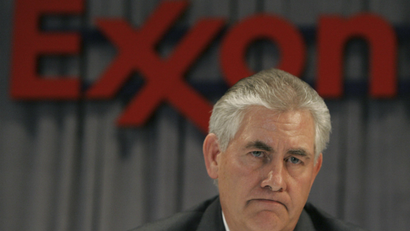 ExxonMobil CEO and chairman Rex W. Tillerson listens to a question during a 2007 news conference after the company's shareholders meeting.