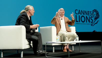 Michael Wolff onstage at the Cannes Lions 2018