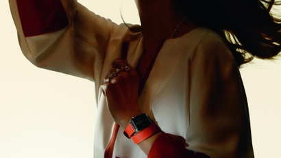 An editorial shot for the Apple Watch Hermès