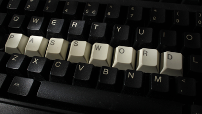 Computer keyboard with letters stacked in the word 'password' is seen in this illustration picture taken in Warsaw