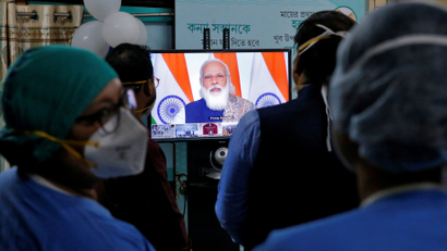 FILE PHOTO: Launch one of the world's largest COVID-19 vaccination campaigns at a government-run hospital, in Kolkata