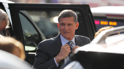 Flynn on his way to court.