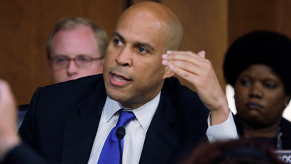 US Senator Cory Booker objects to the start of Supreme Court nominee judge Brett Kavanaugh's Senate Judiciary Committee confirmation hearing on Sept. 4.