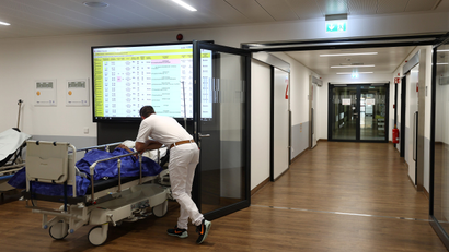 Patients are treated at an emergency department, as the spread of the coronavirus disease (COVID-19) continues, at a clinic in Darmstadt