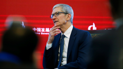 Apple CEO Tim Cook attends the China Development Forum in Beijing, China