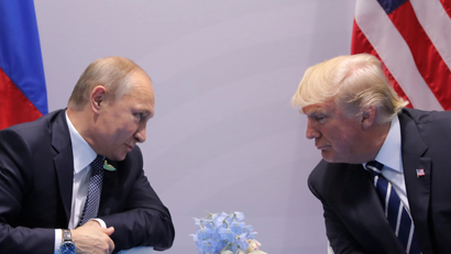 Putin and Trump in Hamburg in 2017.