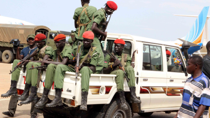 A file photo dated 25 April 2016 showing a group of the 195 opposition soldiers arriving with General Simon Gatwech Dual, the chief of staff of the South Sudan rebel troops, in Juba, South Sudan. Reports on 10 July 2016 said hundreds were killed in two days of renewed fighting between supporters of President Salva Kiir and Vice-President Riek Machar. The UN Security Council condemned the fighting that erupted in Juba, the worst violence since a peace deal was signed in 2015 and forming the national unity government in April this year.