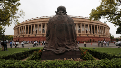 The Indian parliament building is pictured on the opening day of the parliament session in New Delhi, India, June 17, 2019.