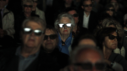Elderly people in a cinema