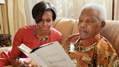 Nelson Mandela and Michelle Obama