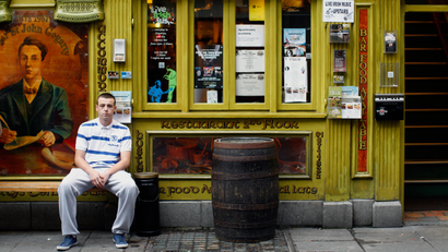 A man outside a pub in Dublin