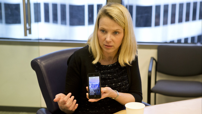 Marissa Mayer with iPhone