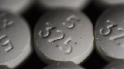A close up of opioid pills.