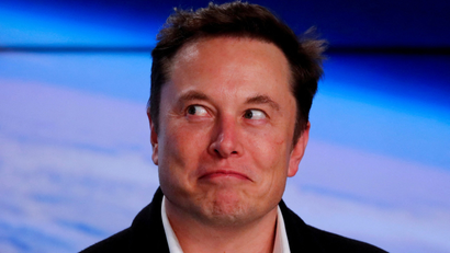 Elon Musk making a funny face