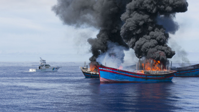 Palau boat burn