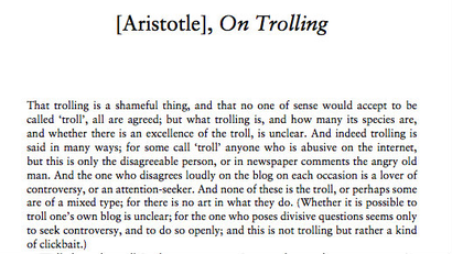 Academic paper on Socrates and trolling