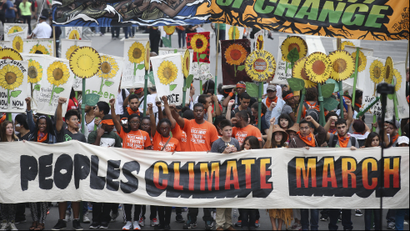 people at climate march