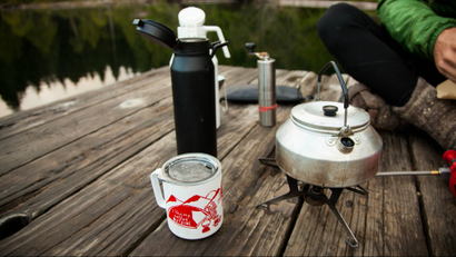 coffee brewing outdoors