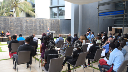 US embassy authorities hold an opening ceremony for "The Return," an initiative to deepen ties between Senegal and African Americans.