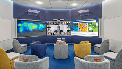 A conference room in the GSK offices in Speaker 1: Bentonville, Arkansas