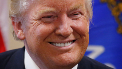 Donald Trump happy