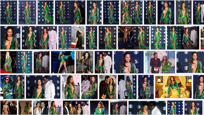 A Google image search of Jennifer Lopez's Grammy Awards dress