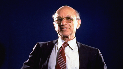 A photo of economist Milton Friedman
