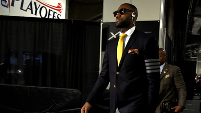 OAKLAND, CA - JUNE 02: LeBron James #23 of the Cleveland Cavaliers arrives before Game 1 of the 2016 NBA Finals against the Golden State Warriors at ORACLE Arena on June 2, 2016 in Oakland, California.
