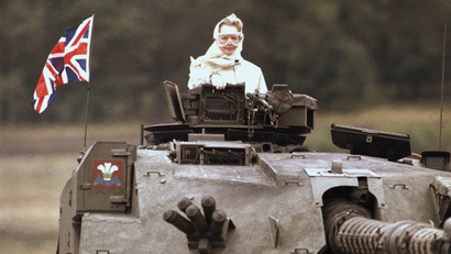 Margaret Thatcher in Tank
