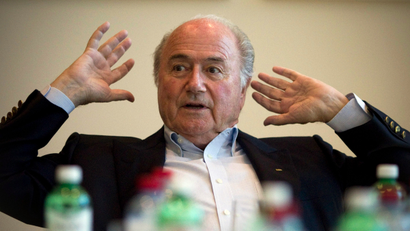 FIFA President Sepp Blatter gestures during an interview at the FIFA headquarters in Zurich, Switzerland, Thursday, May 19, 2011. FIFA President Sepp Blatter says a whistleblower from Qatar's 2022 World Cup bid will be interviewed over allegations that bribes were paid to African voters. The whistleblower claims that FIFA executive committee members Issa Hayatou and Jacques Anouma were paid $1.5 million to vote for Qatar.