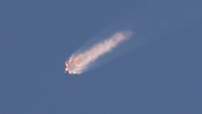 The SpaceX Falcon 9 rocket and Dragon spacecraft breaks apart shortly after liftoff at the Cape Canaveral Air Force Station in Cape Canaveral, Fla., Sunday, June 28, 2015. The rocket was carrying supplies to the International Space Station.