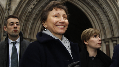 Marina Litvinenko, widow of KGB defector Alexander Litvinenko, outside the London High Court in Februrary 2013.