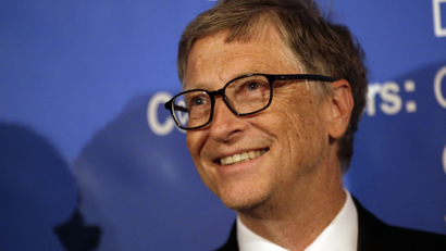 Bill Gates smiles at a U.S. Trade and Investment Cooperation Conference Tuesday, Sept. 22, 2015, in Seattle. The Ministry of Commerce of China (MOFCOM), the State of Washington and partners hosted the conference to explore cooperation between Chinese provinces and U.S. businesses. (AP Photo/Elaine Thompson)