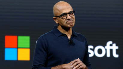 Microsoft CEO Satya Narayana Nadella speaks at Microsoft's live event in New York