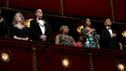 President Barack Obama and first lady Michelle Obama attend the Kennedy Center Honors