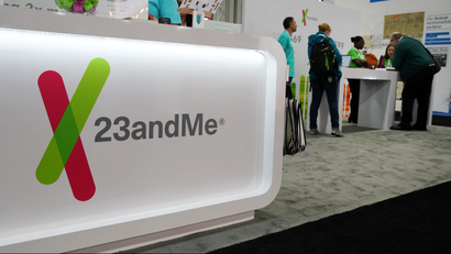 a 23andMe booth at some kind of convention