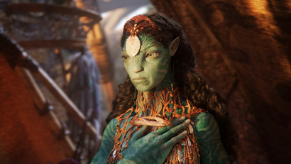 A Na'vi character in a scene from Avatar: The Way of Water
