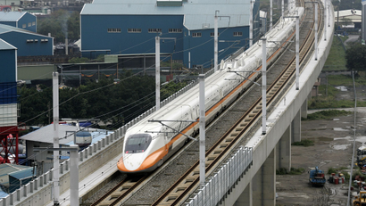 A Shinkansen-style high-speed bullet train