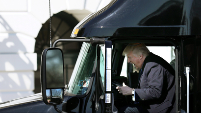 donald trump in truck
