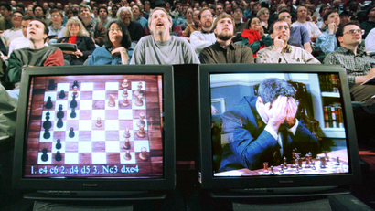 Gary Kasparov during a match against Deep Blue.