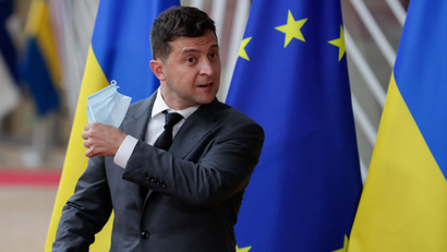 Volodymyr Zelensky at the EU-Ukraine Summit