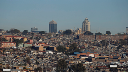A view of Alexandra Township, an informal settlement in Johannesburg's suburbs for thousands of South Africans without a proper home