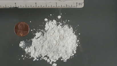 Powdered cocaine is pictured in this undated handout photo