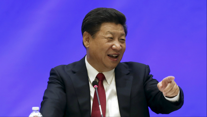 Matt McKnightHEADLINE:Chinese President Xi Jinping speaks during a meeting with five United States governors to discuss clean...